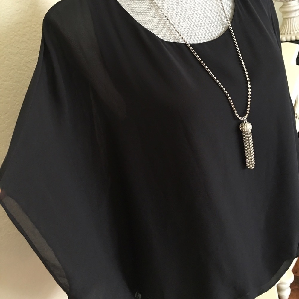 Black chiffon top by Vince Camuto